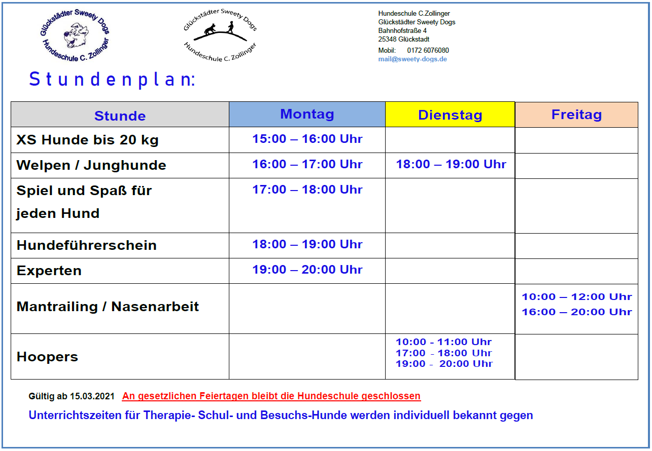 Stundenplan 2018